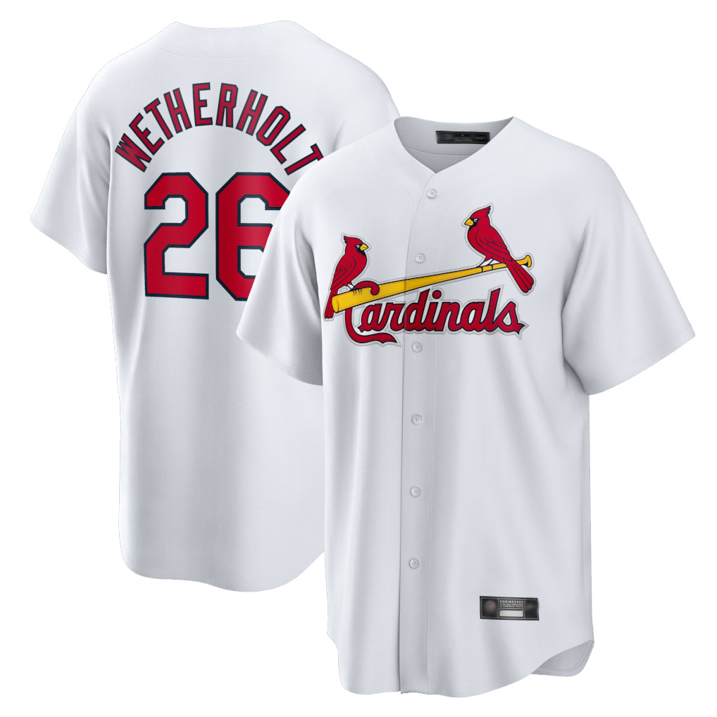 Kooe St. Louis Cardinals #26 JJ Wetherholt Player White Home Game Stitched Jerseys