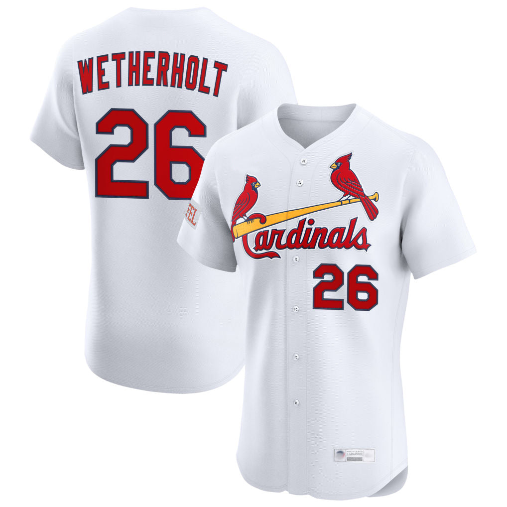 Kooe St. Louis Cardinals #26 JJ Wetherholt Player White Home Limited Elite Stitched Jerseys