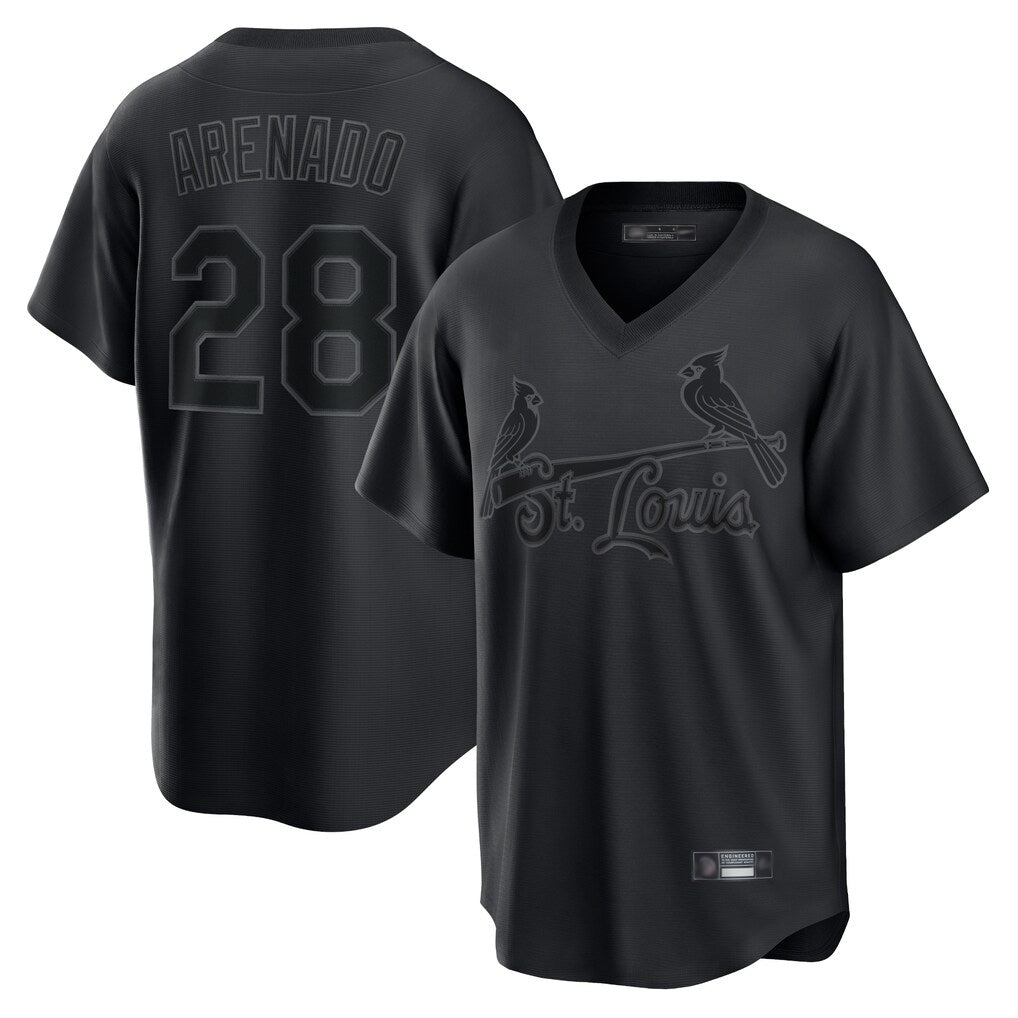 Kooe St. Louis Cardinals #28 Nolan Arenado Player Black City Connect T-shirt Stitched Jerseys