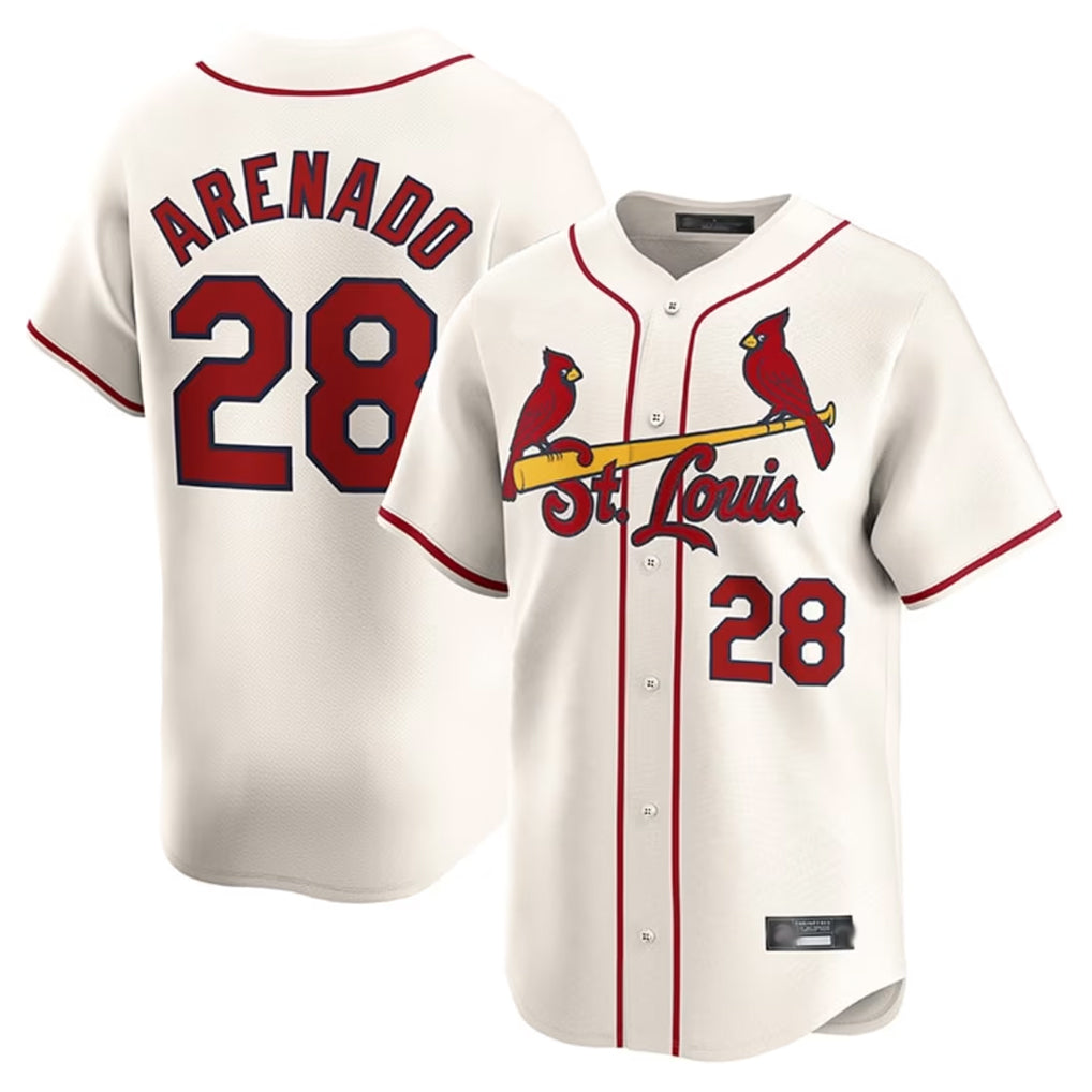 Kooe St. Louis Cardinals #28 Nolan Arenado Player Cream Home Limited Stitched Jerseys