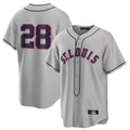 Kooe St. Louis Cardinals #28 Nolan Arenado Player Gray Home Replica Stitched Jerseys