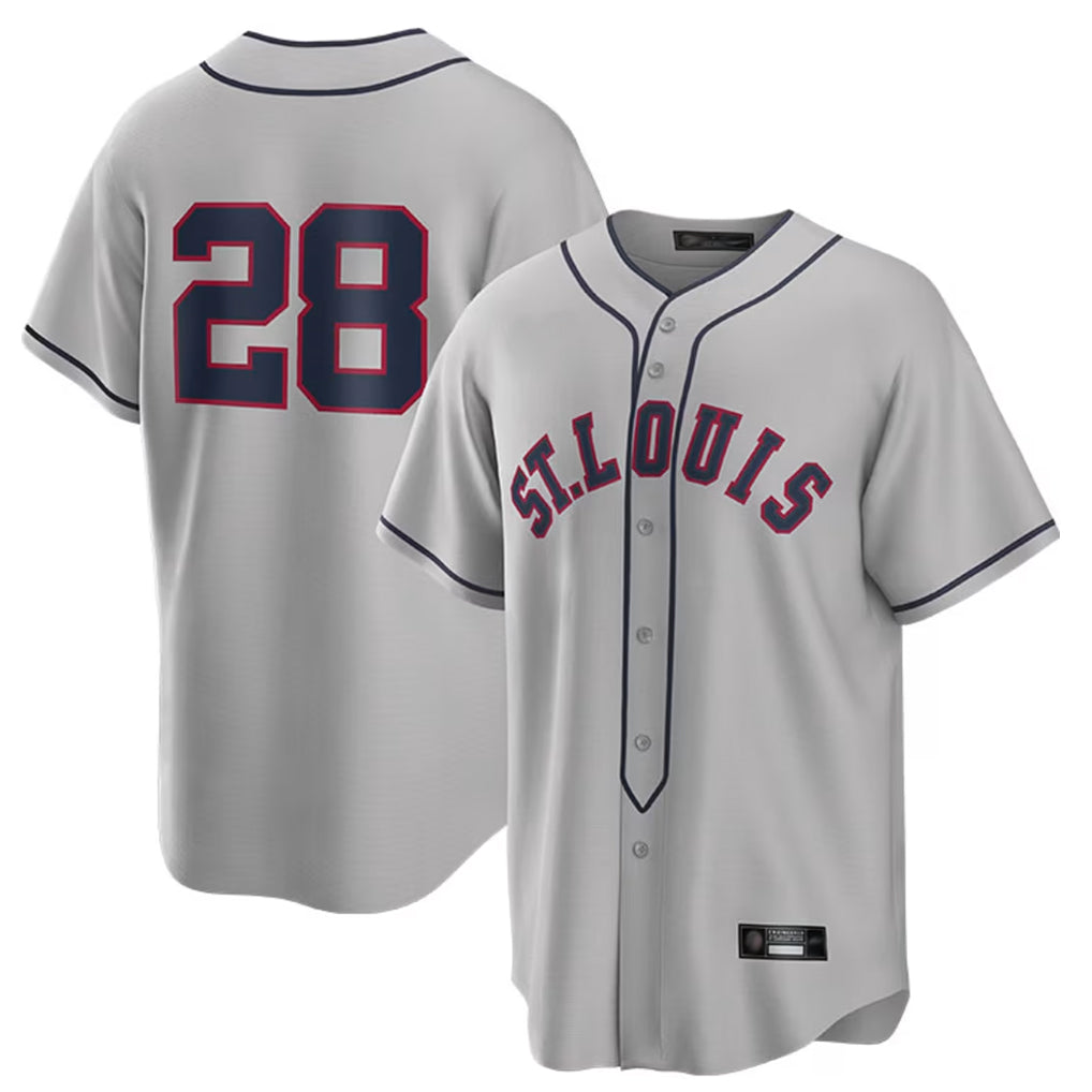 Kooe St. Louis Cardinals #28 Nolan Arenado Player Gray Home Replica Stitched Jerseys