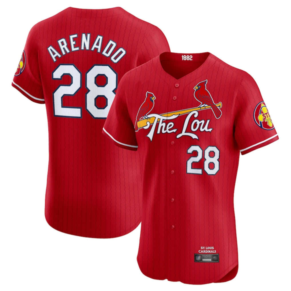 Kooe St. Louis Cardinals #28 Nolan Arenado Player Red City Connect Limited Elite Stitched Jerseys