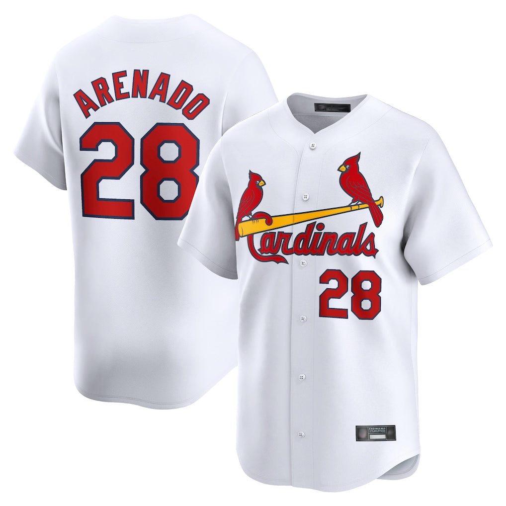 Kooe St. Louis Cardinals #28 Nolan Arenado Player White Home Limited Stitched Jerseys