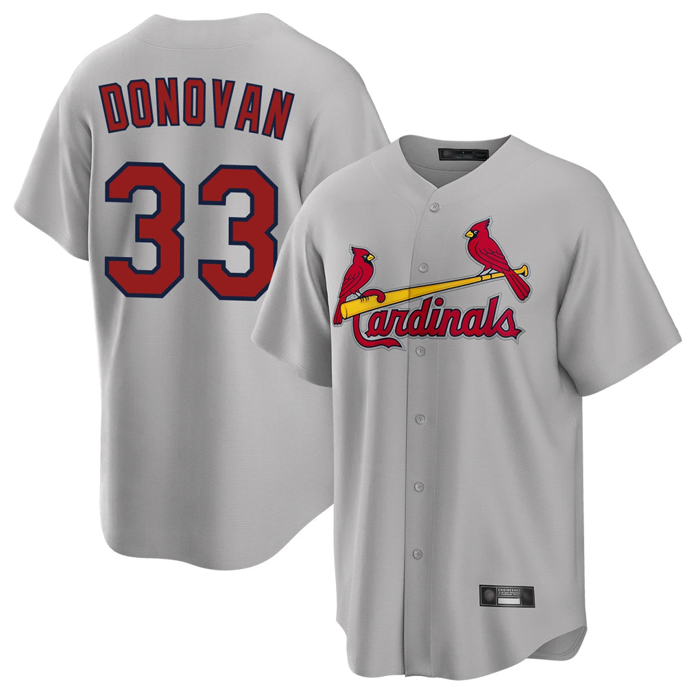 Kooe St. Louis Cardinals #33 Brendan Donovan Player Gray Home Game Stitched Jerseys