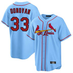 Kooe St. Louis Cardinals #33 Brendan Donovan Player Light Blue Home Game Stitched Jerseys