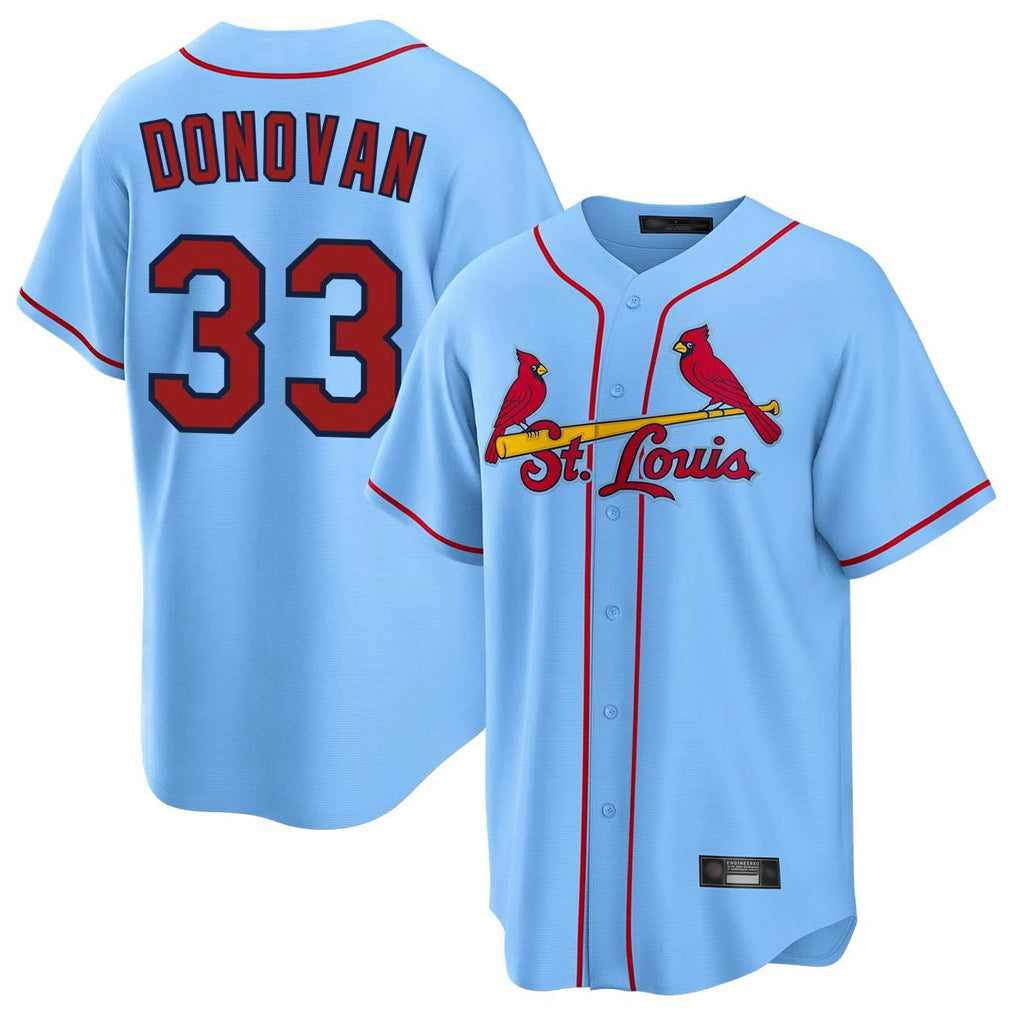 Kooe St. Louis Cardinals #33 Brendan Donovan Player Light Blue Home Game Stitched Jerseys