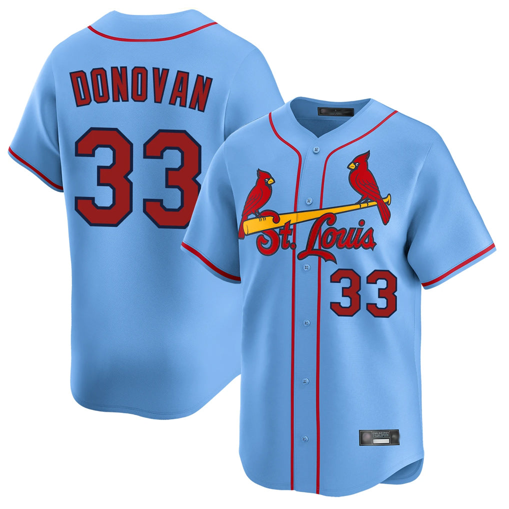 Kooe St. Louis Cardinals #33 Brendan Donovan Player Light Blue Home Limited Stitched Jerseys