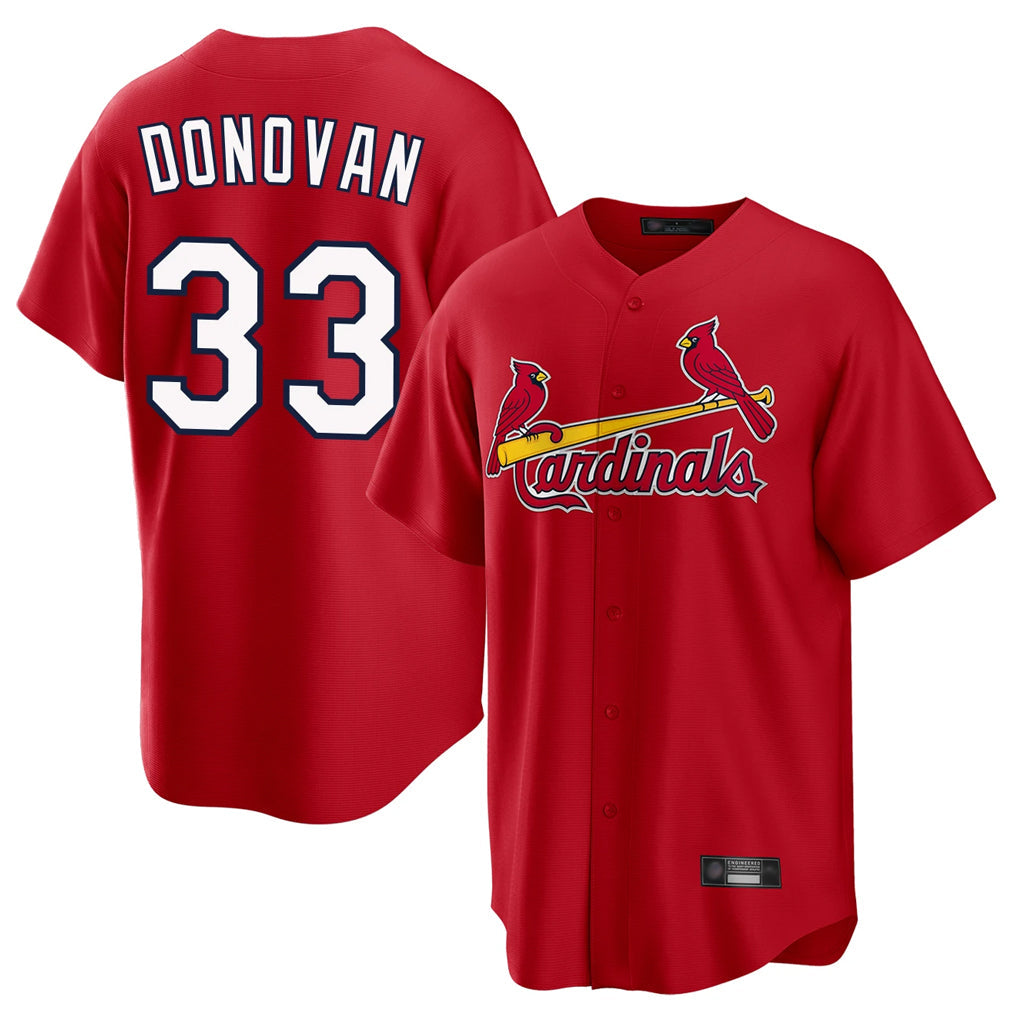 Kooe St. Louis Cardinals #33 Brendan Donovan Player Red Home Game Stitched Jerseys