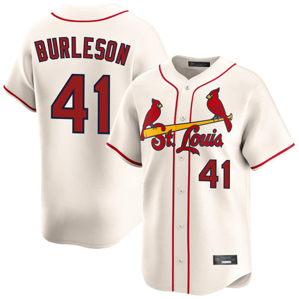 Kooe St. Louis Cardinals #41 Alec Burlesona Player Cream Home Limited Stitched Jerseys