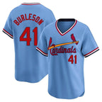 Kooe St. Louis Cardinals #41 Alec Burlesona Player Light Blue City Connect Home T-shirt Stitched Jerseys