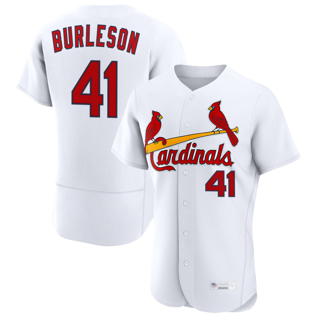 Kooe St. Louis Cardinals #41 Alec Burlesona Player White Home Limited Elite Stitched Jerseys