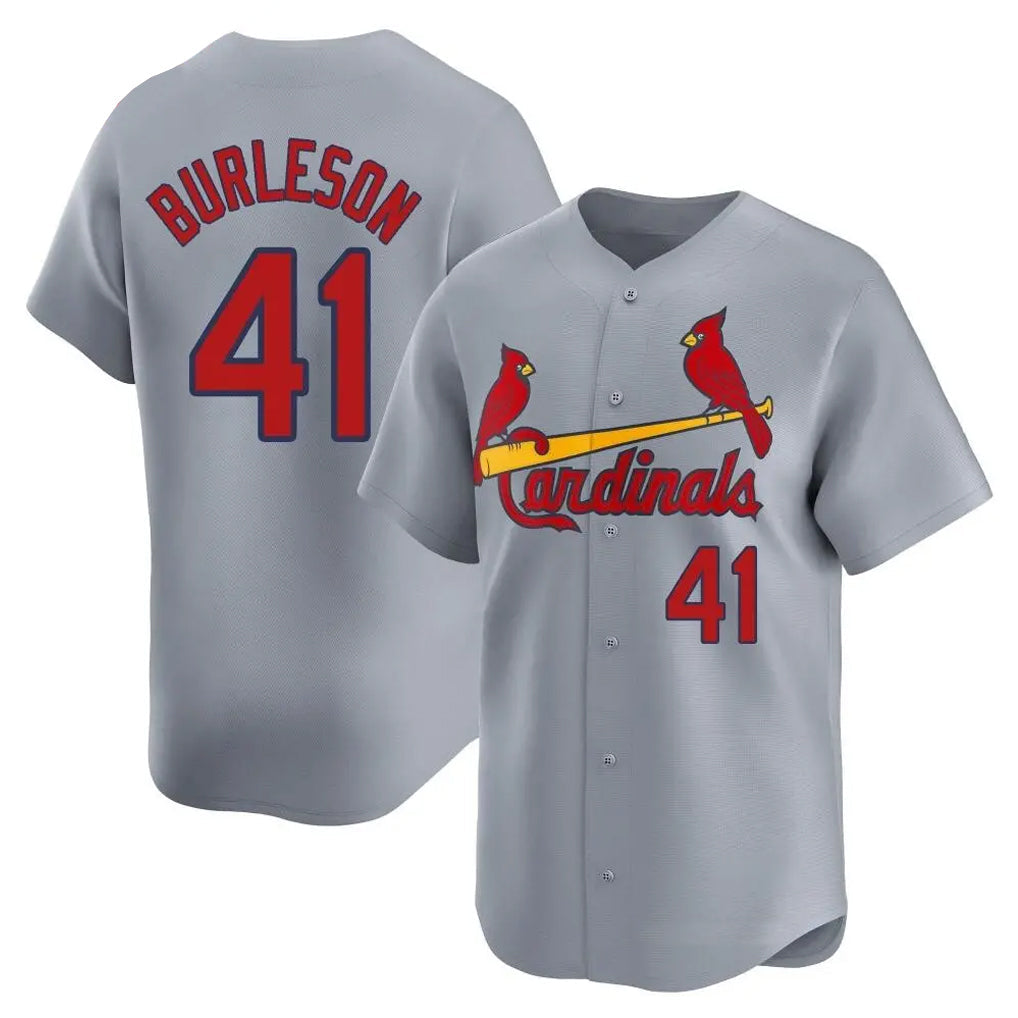 Kooe St. Louis Cardinals #41 Alec Burlesona Player Gray Home Limited Stitched Jerseys