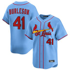Kooe St. Louis Cardinals #41 Alec Burlesona Player Light Blue Home Limited Stitched Jerseys
