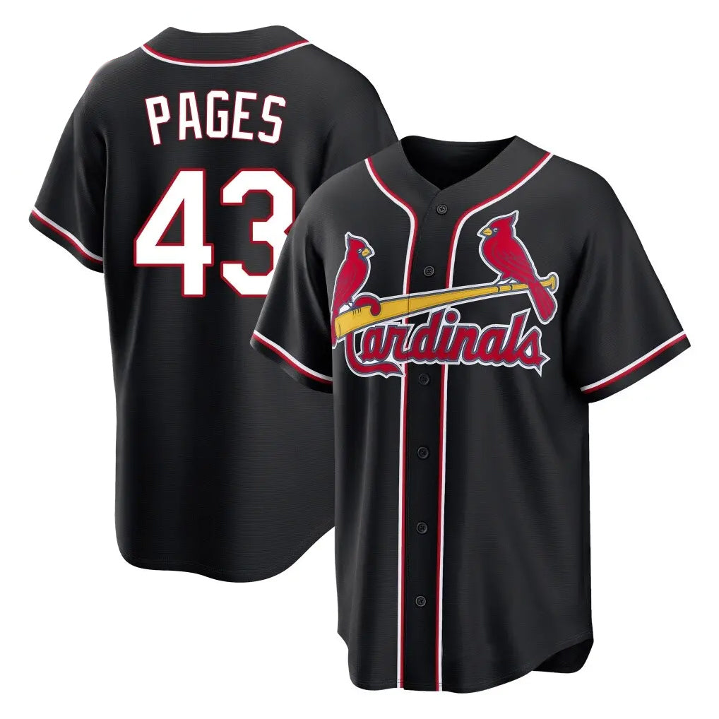 Kooe St. Louis Cardinals #43 Pedro Pages Player Black Carbon Fashio Game Stitched Jerseys