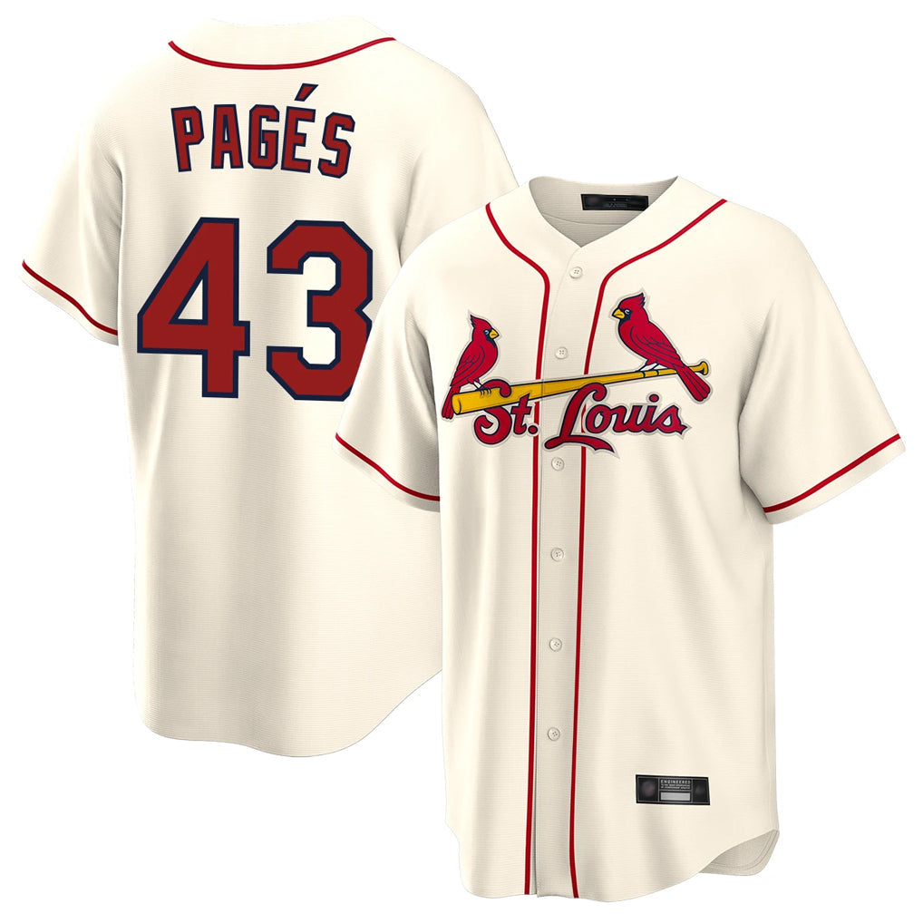 Kooe St. Louis Cardinals #43 Pedro Pages Player Cream Home Game Stitched Jerseys