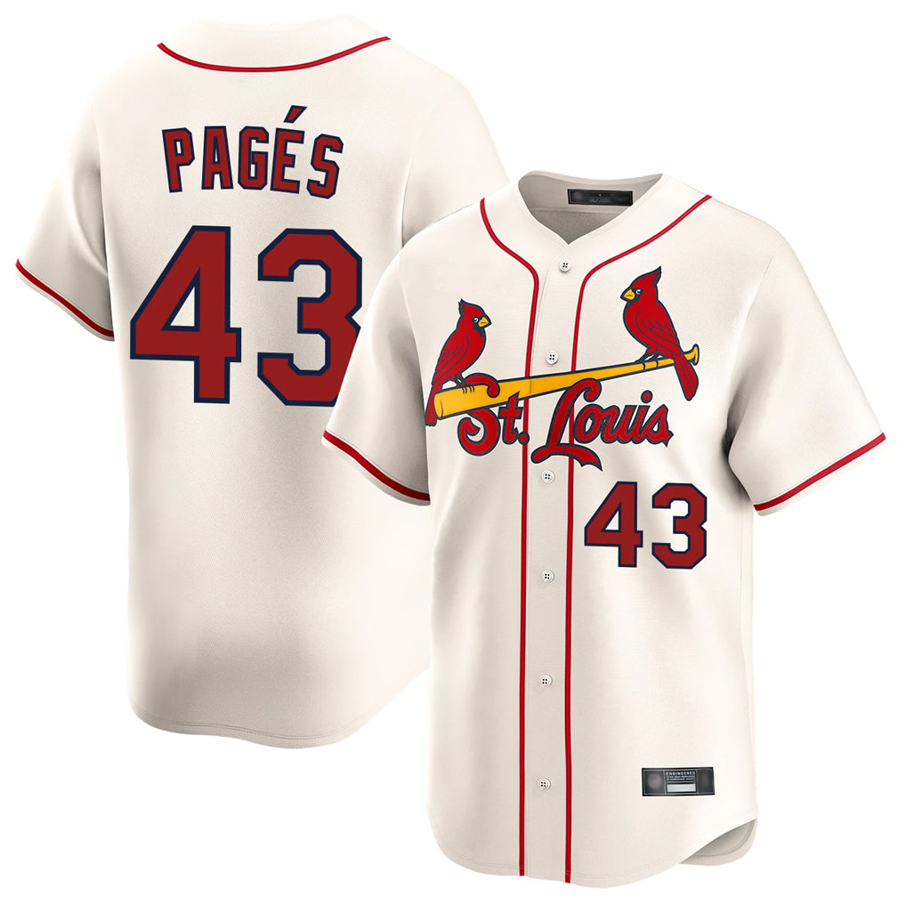 Kooe St. Louis Cardinals #43 Pedro Pages Player Cream Home Limited Stitched Jerseys