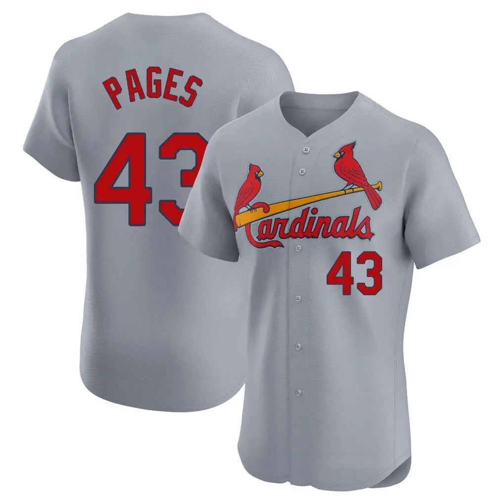 Kooe St. Louis Cardinals #43 Pedro Pages Player Gray Home Limited Elite Stitched Jerseys
