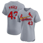 Kooe St. Louis Cardinals #43 Pedro Pages Player Gray Home Limited Elite Stitched Jerseys