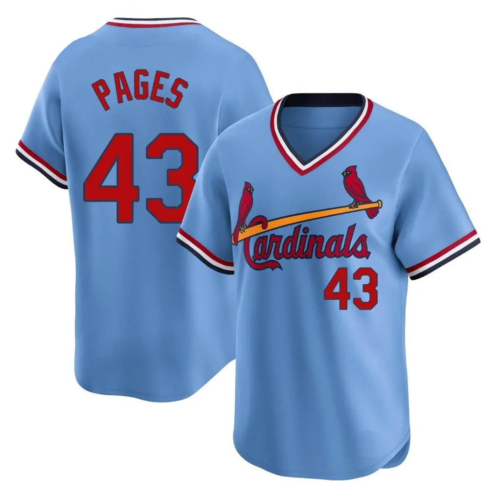 Kooe St. Louis Cardinals #43 Pedro Pages Player Light Blue City Connect Home T-shirt Stitched Jerseys