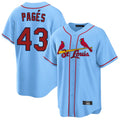 Kooe St. Louis Cardinals #43 Pedro Pages Player Light Blue Home Game Stitched Jerseys