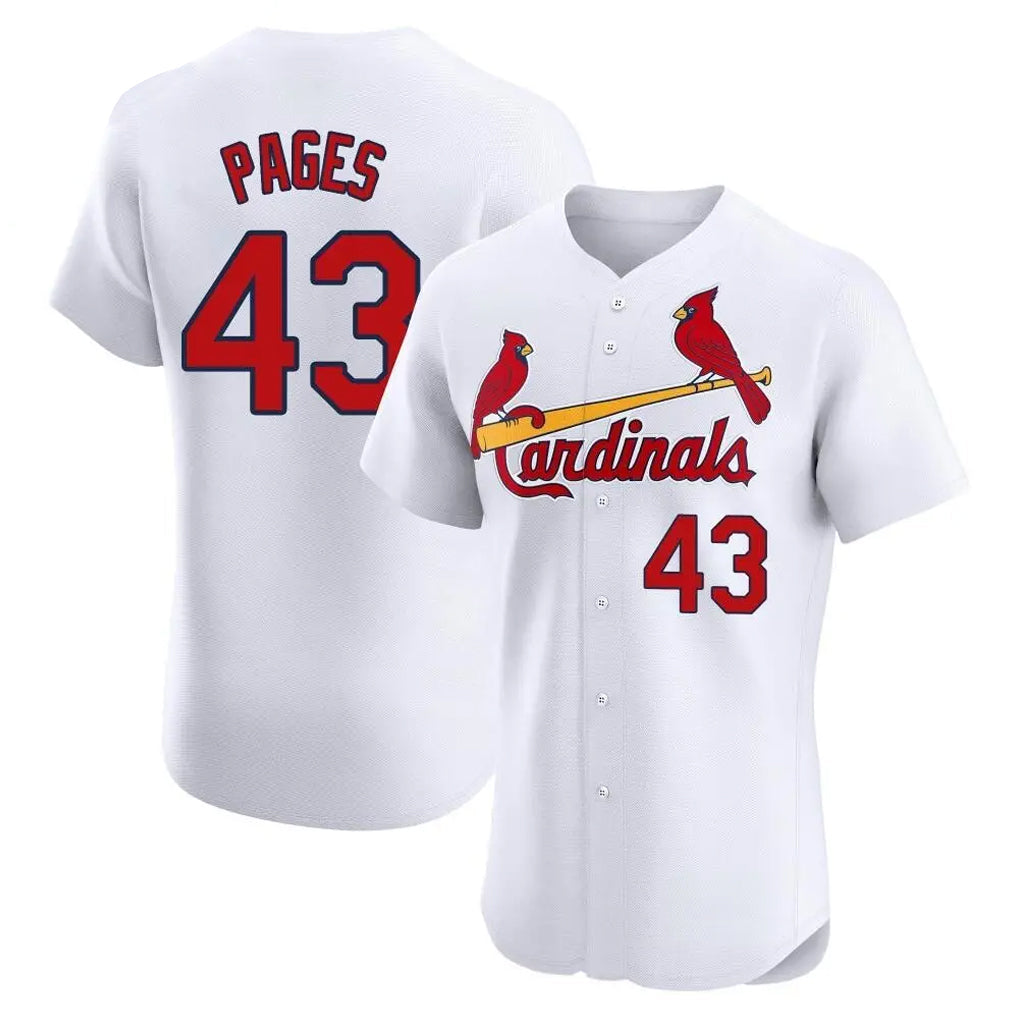 Kooe St. Louis Cardinals #43 Pedro Pages Player White Home Limited Elite Stitched Jerseys