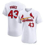 Kooe St. Louis Cardinals #43 Pedro Pages Player White Home Limited Elite Stitched Jerseys