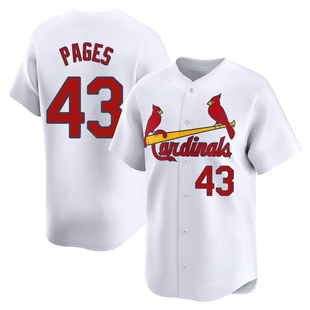 Kooe St. Louis Cardinals #43 Pedro Pages Player White Home Limited Stitched Jerseys