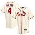 Kooe St. Louis Cardinals #4 Yadier Molina Player Cream Home Game Stitched Jerseys