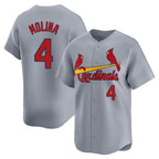 Kooe St. Louis Cardinals #4 Yadier Molina Player Gray Home Limited Stitched Jerseys
