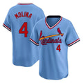 Kooe St. Louis Cardinals #4 Yadier Molina Player Light Blue City Connect Home T-shirt Stitched Jerseys