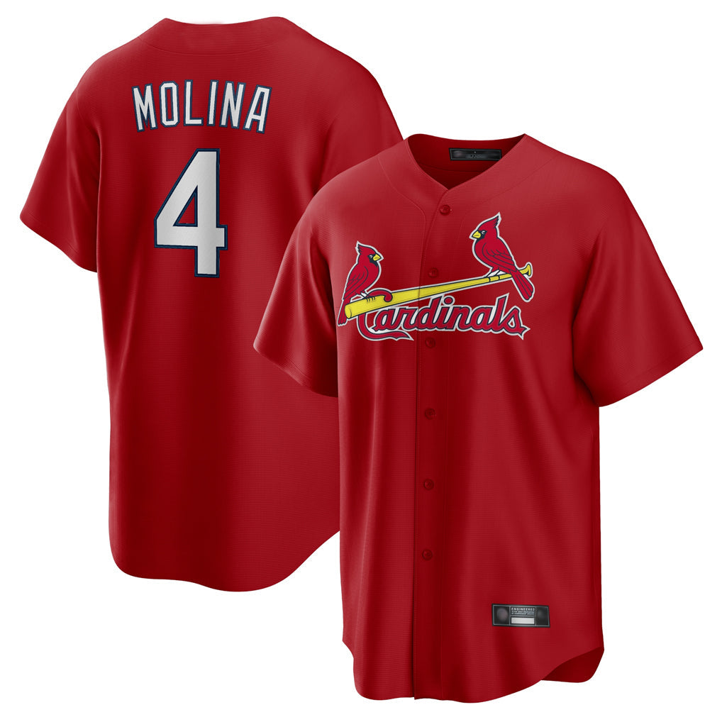 Kooe St. Louis Cardinals #4 Yadier Molina Player Red Home Game Stitched Jerseys