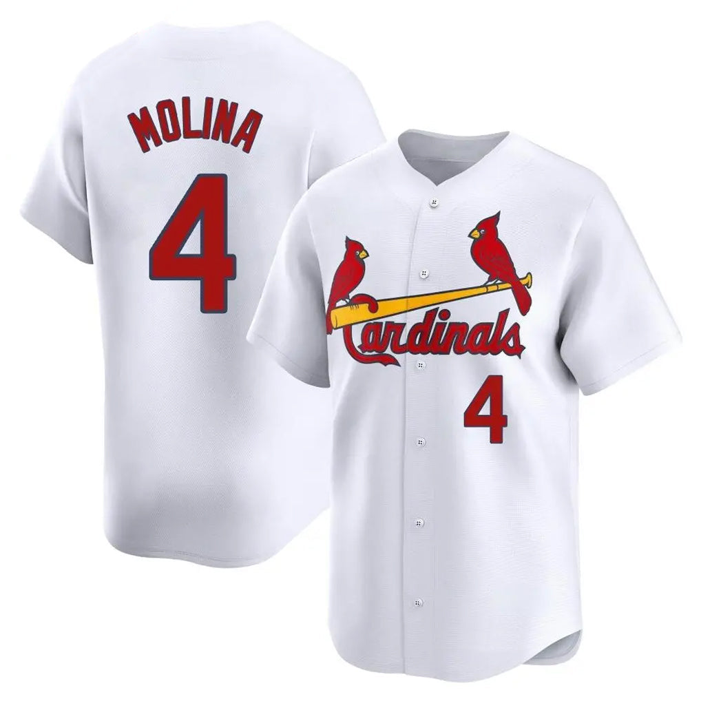 Kooe St. Louis Cardinals #4 Yadier Molina Player White Home Limited Stitched Jerseys