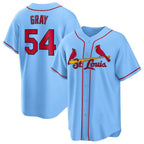 Kooe St. Louis Cardinals #54 Sonny Gray Player Light Blue Home Game Stitched Jerseys