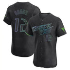 Kooe T.Bay Rays #12 Wade Boggs Player Black City Connect Home Limited Elite Stitched Jerseys