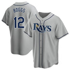 Kooe T.Bay Rays #12 Wade Boggs Player Gray Home Game Stitched Jerseys