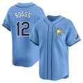Kooe T.Bay Rays #12 Wade Boggs Player Light Blue Home Limited Stitched Jerseys