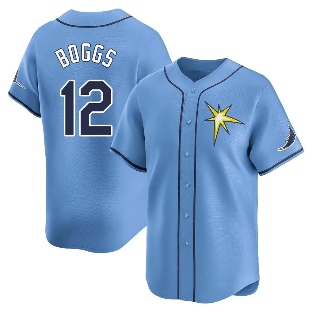 Kooe T.Bay Rays #12 Wade Boggs Player Light Blue Home Limited Stitched Jerseys