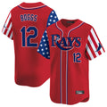 Kooe T.Bay Rays #12 Wade Boggs Player Red 2025 Independence Day Vapor Premier Limited Stitched Jerseys