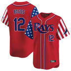Kooe T.Bay Rays #12 Wade Boggs Player Red 2025 Independence Day Vapor Premier Limited Stitched Jerseys