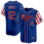 Kooe T.Bay Rays #12 Wade Boggs Player Royal 2025 Independence Day Vapor Premier Limited Stitched Jerseys