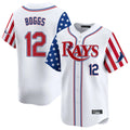 Kooe T.Bay Rays #12 Wade Boggs Player White 2025 Independence Day Vapor Premier Limited Stitched Jerseys
