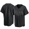 Kooe T.Bay Rays #13 Junior Caminero Player Black Home Game Stitched Jerseys