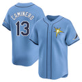 Kooe T.Bay Rays #13 Junior Caminero Player Light Blue Home Limited Stitched Jerseys