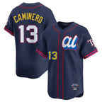 Kooe T.Bay Rays #13 Junior Caminero Player Navy All-star Limited Stitched Jersey