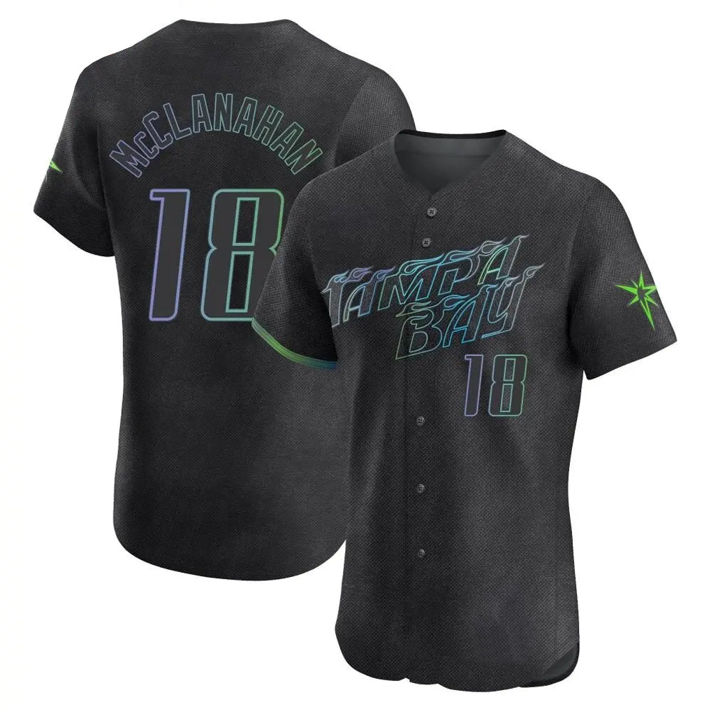 Kooe T.Bay Rays #18 Shane McClanahan Player Black City Connect Home Limited Elite Stitched Jerseys