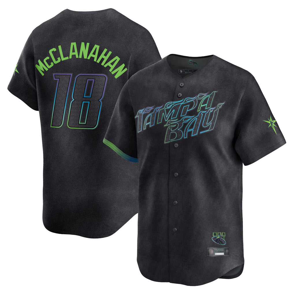 Kooe T.Bay Rays #18 Shane McClanahan Player Black City Connect Home Limited Stitched Jerseys
