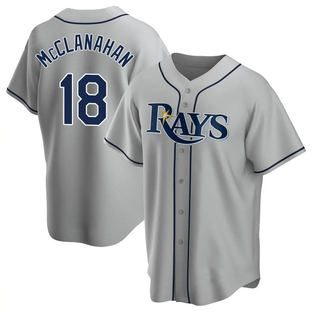 Kooe T.Bay Rays #18 Shane McClanahan Player Gray Home Game Stitched Jerseys