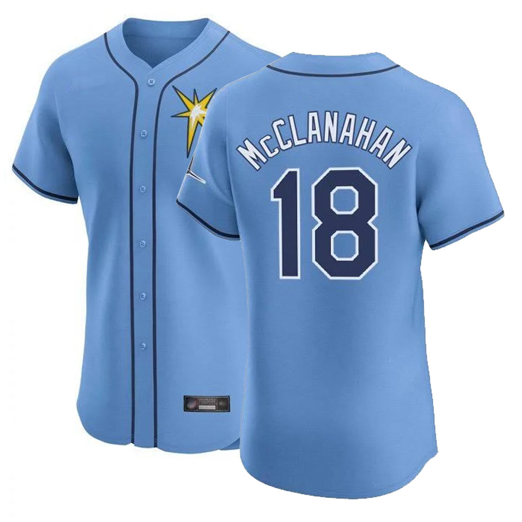 Kooe T.Bay Rays #18 Shane McClanahan Player Light Blue Home Limited Stitched Jerseys