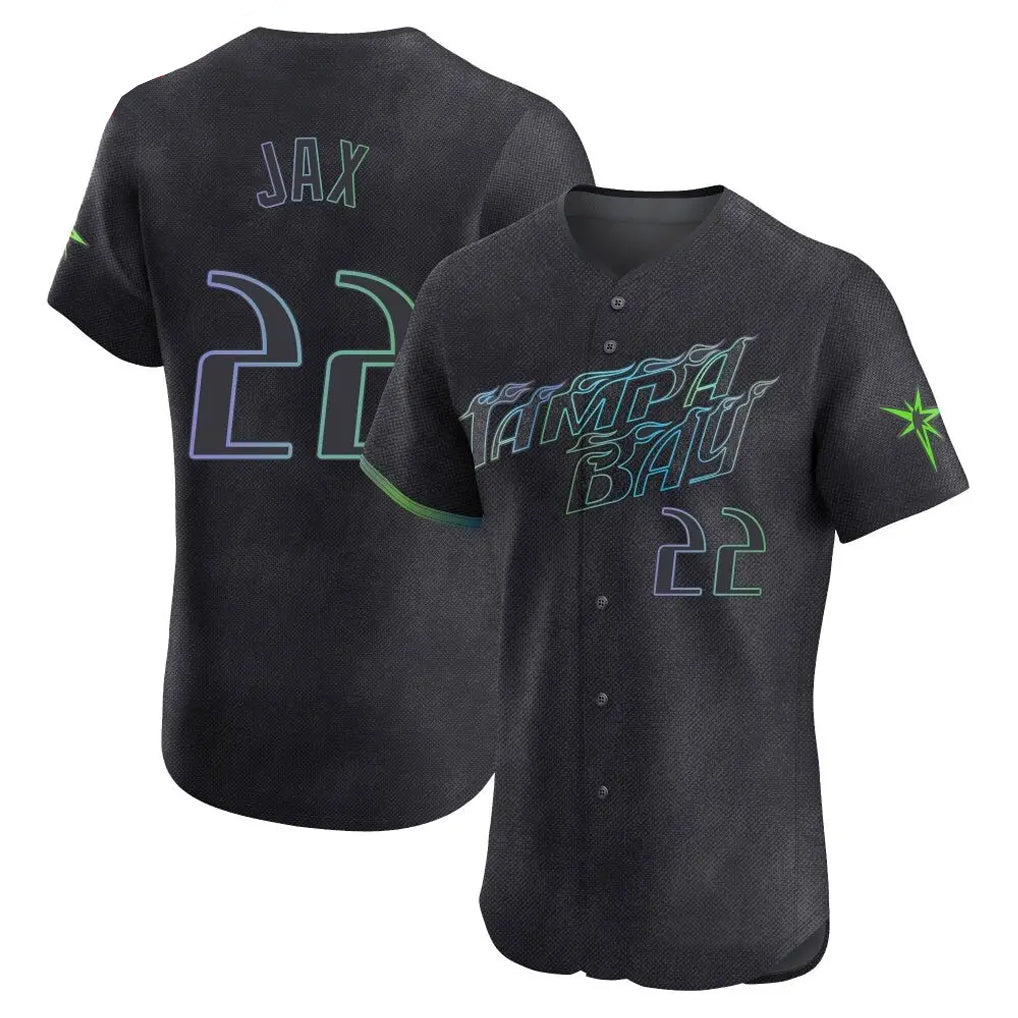 Kooe T.Bay Rays #22 Griffin Jax Player Black City Connect Home Limited Elite Stitched Jerseys